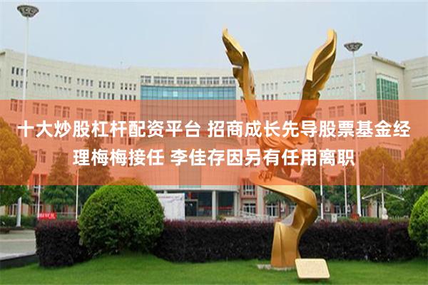 十大炒股杠杆配资平台 招商成长先导股票基金经理梅梅接任 李佳存因另有任用离职