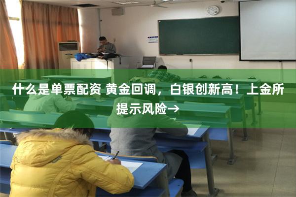 什么是单票配资 黄金回调，白银创新高！上金所提示风险→