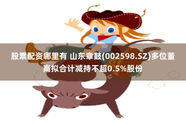 股票配资哪里有 山东章鼓(002598.SZ)多位董高拟合计减持不超0.5%股份