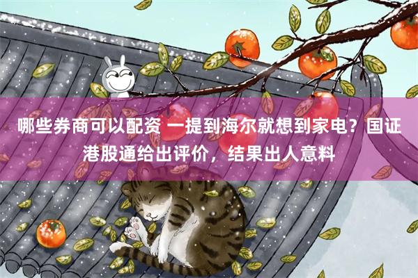 哪些券商可以配资 一提到海尔就想到家电？国证港股通给出评价，结果出人意料