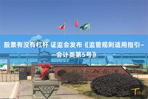 股票有没有杠杆 证监会发布《监管规则适用指引——会计类第5号》