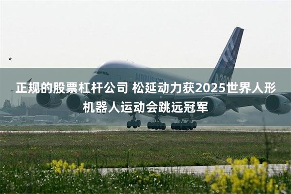 正规的股票杠杆公司 松延动力获2025世界人形机器人运动会跳远冠军